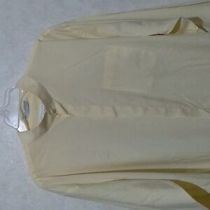 Dàmante pale yellow button up long sleeve dress shirt size 17.5 34/35 XL